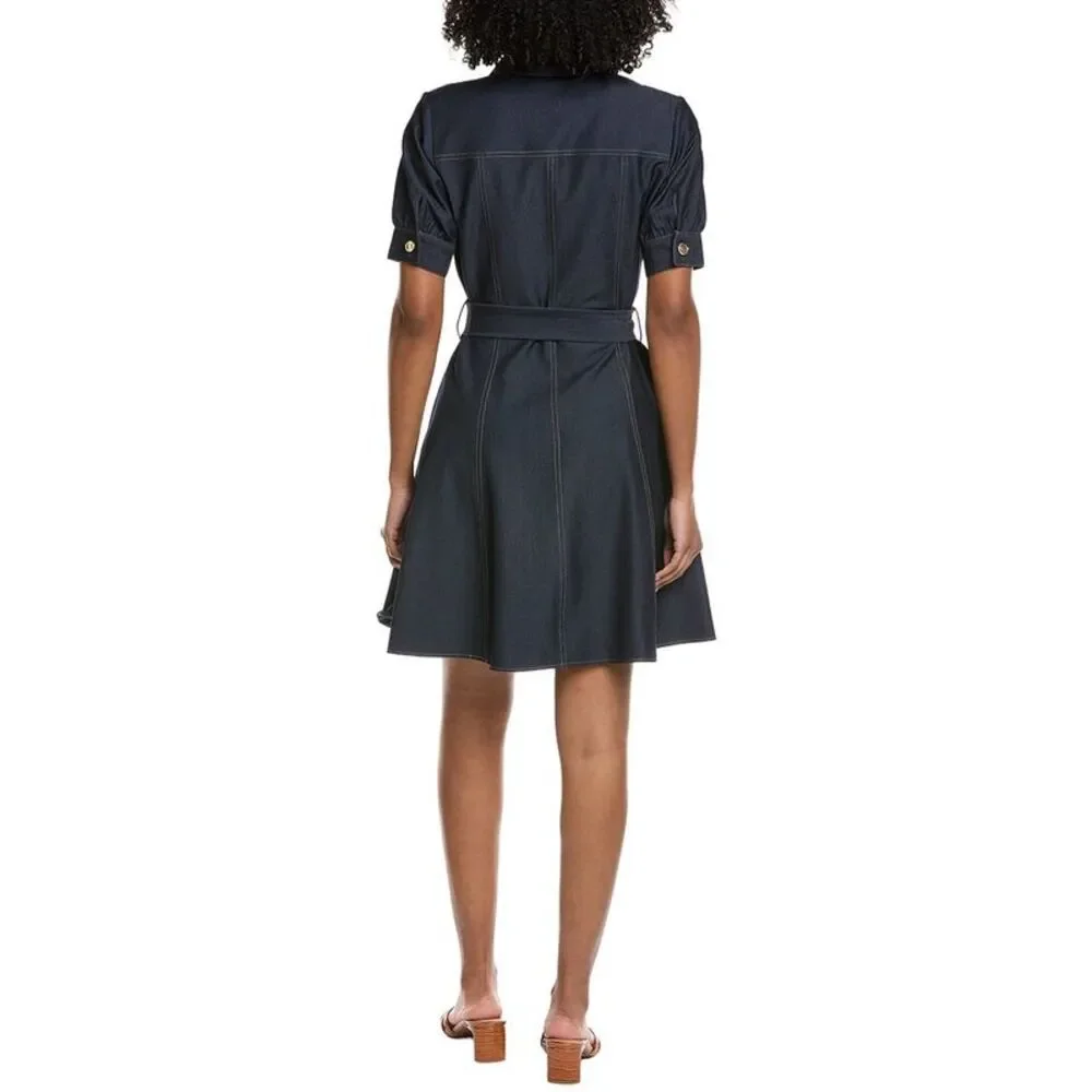 Nanette Nanette Lepore Womens  Midi Shirtdress, Blue - Picture 2 of 3